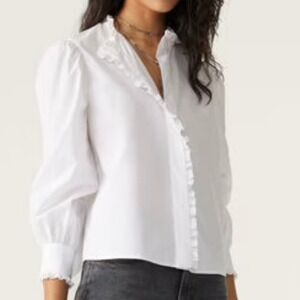 ba&sh Women's 100% Cotton White Joon Top - Size‎ Small